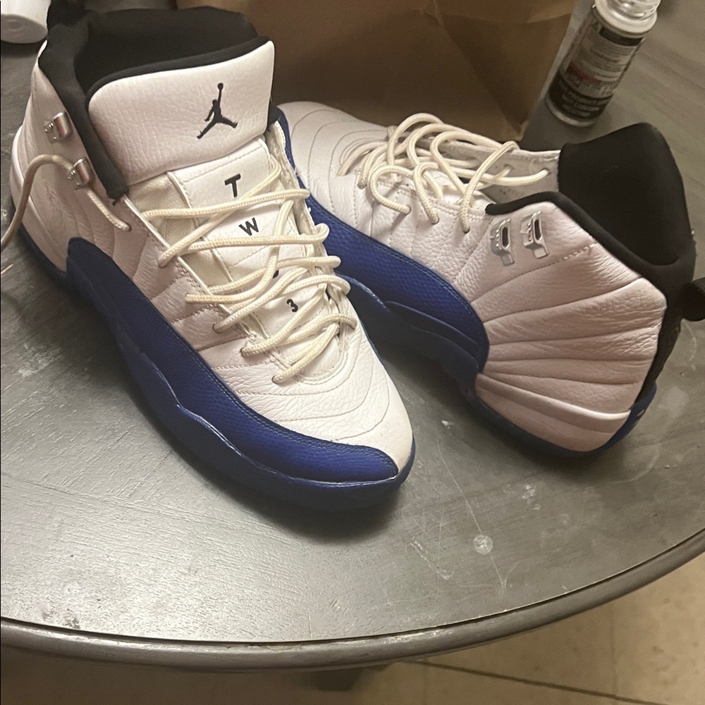 Jordan Kids White and Blue Sneakers